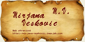 Mirjana Vesković vizit kartica